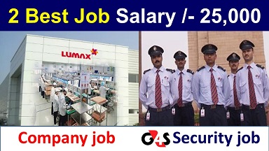 Best private job in india: Lumax job vacancy 2025,G4S security guard job vacancy 2025
