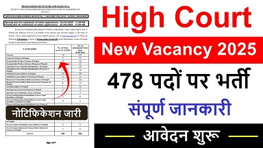 High Court Stenographer Recruitment 2025, हाई कोर्ट स्टेनोग्राफर वैकेंसी हेतु आवेदन शुरू
