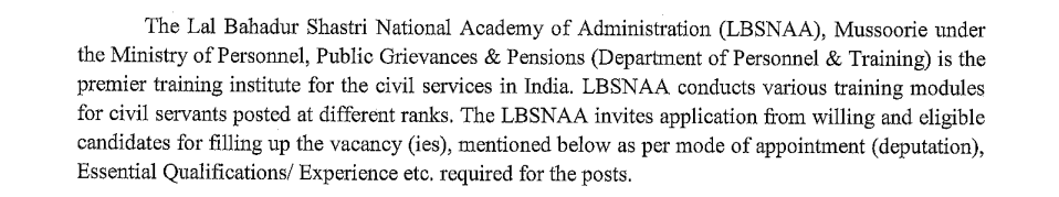 lbsnaa data entry operator vacancy 2025